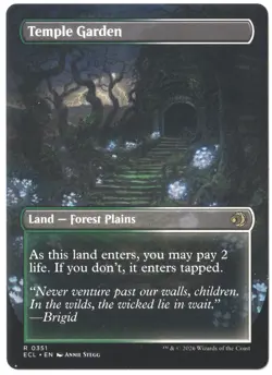 MTG Temple Garden #0351 Reversible Borderless Lorwyn Eclipsed Rare NM IN HAND - Image 2