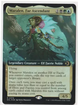 MTG Maralen, Fae Ascendant #0376 Extended Art Lorwyn Eclipsed FOIL NM IN HAND - Image 1