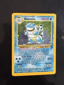 Pokemon TCG Blastoise 2/130 Base Set 2000 Rare Holo Card Ungraded - Image 1