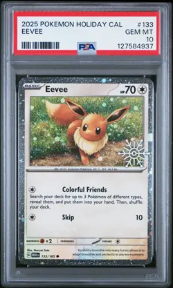 2025 POKEMON HOLIDAY CALENDAR #133 EEVEE PSA 10 - Image 1