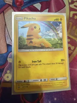 Pikachu 28/73 Cracked Ice Holo Pokemon Shining Legends LP - Image 1