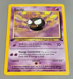 Gastly # 33/62 1.Edition Uncommon Fossil 2000 Pokemon EN Near Mint-Mint Vintage - Image 1