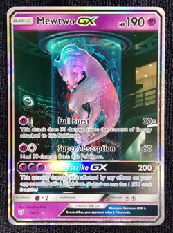 Pokemon TCG Mewtwo GX Shining Legends Secret Rare 78/73 Holo LP - Image 1