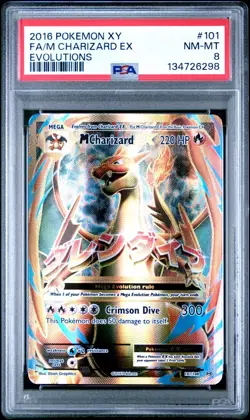 2016 Pokemon XY FA/M Charizard EX Evolutions #101 PSA 8 NM - Image 1