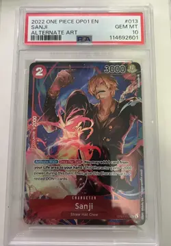 2022 One Piece Romance Dawn SANJI Alternate Art OP01-013 PSA 10 - Image 1
