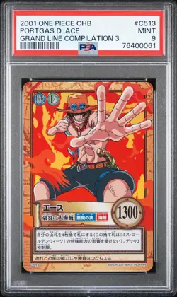 2001 One Piece Carddass Hyper Battle Ace C513 Grand Line PSA 9 Mint - Image 1