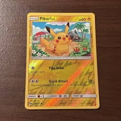 Pokemon Pikachu TCG Reverse Holo Card 30/111 Sm-Crimson Invasion - Image 1