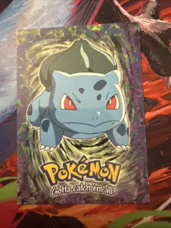 #01 BULBASAUR Stage 1 POKEMON E1 of 12 1999 Trading Card TOPPS Blue Logo - Image 1