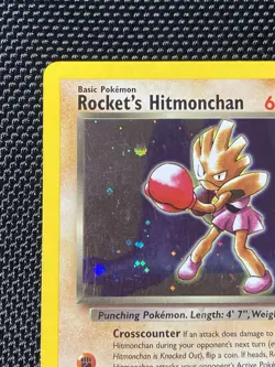 Rocket's Hitmonchan 11/132 Swirl Gym Heroes 2000 Holo Rare WOTC Pokemon Card TCG - Image 3