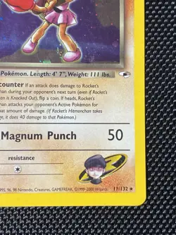Rocket's Hitmonchan 11/132 Swirl Gym Heroes 2000 Holo Rare WOTC Pokemon Card TCG - Image 5