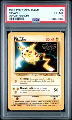 1999 POKEMON GAME MOVIE PROMO #4 PIKACHU PSA 6 - Image 1