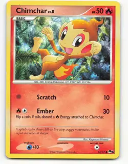 2007 Pokemon, POP Series 6, #14/17 Chimchar LV.8, Common - Image 1
