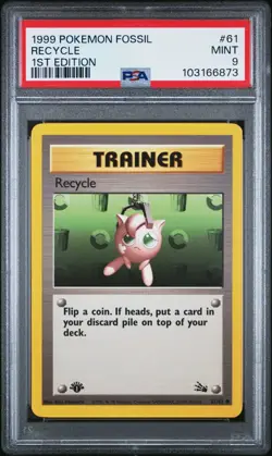1999 POKEMON FOSSIL 1ST EDITION #61 RECYCLE PSA 9 - Image 1