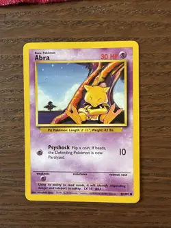 Pokemon TCG Abra 43/102 Original Base Set Ungraded Excellent Condition - Image 1