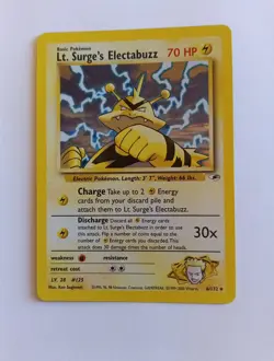 Pokemon Gym Heroes Lt. Surge's Electabuzz- Near Mint- Vintage WOTC 06/132 - Image 1