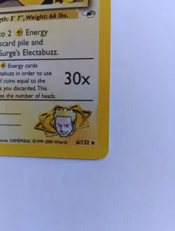 Pokemon Gym Heroes Lt. Surge's Electabuzz- Near Mint- Vintage WOTC 06/132 - Image 2