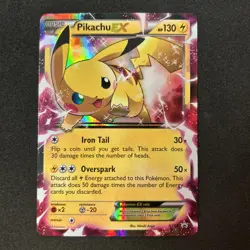 Pokemon TCG Black Star Promo Holo Pikachu EX XY84 - Image 1