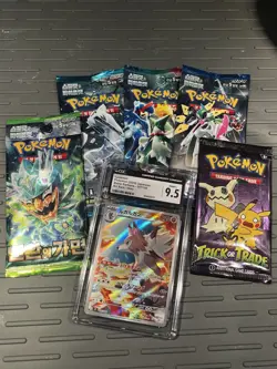 Pokemon Lycanroc CGC 9.5 Slab Plus 4 KOR Packs and One Trick Or Trade Pack Lot - Image 1