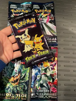 Pokemon Lycanroc CGC 9.5 Slab Plus 4 KOR Packs and One Trick Or Trade Pack Lot - Image 5