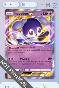 Pokemon TCG POCKET - Indeedee EX 4💎, Mega Rising, English - Image 1