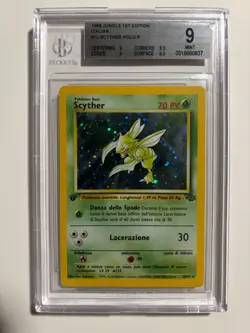 1999 Pokemon Jungle 1st Edition Italian - Scyther 10/64 Holo R BGS 9 - Image 1