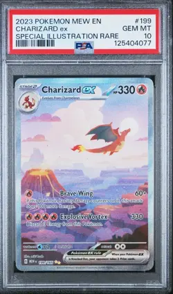 2023 POKEMON MEW EN-151 SPECIAL ILLUSTRATION RARE #199 CHARIZARD EX PSA 10 - Image 1