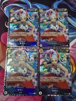 4 PCS. One Piece Card game Japanese OP04-112 Yamato Flagship Battle Prize - Image 1