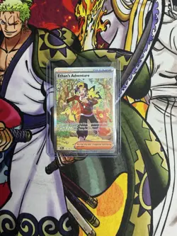 Pokemon TCG Destined Rivals Ethan's Adventure Full Art Trainer Card 236/182 Sir - Image 1