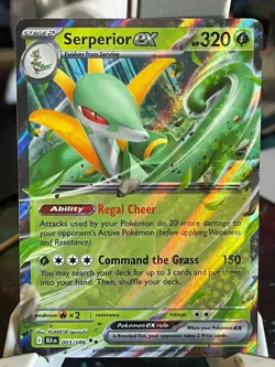 POKEMON SERPERIOR EX 003/086 DOUBLE RARE HOLOFOIL BLACK BOLT NM CARD - Image 1