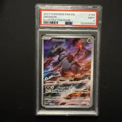 Pokemon TCG Groudon Illustration Rare Holo Card Paradox Rift 199/182 PSA 9 - Image 1