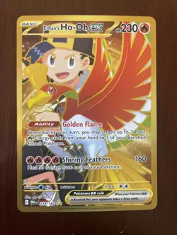 Pokemon TCG Destined Rivals Ethan's Ho-Oh EX Ultra Rare Full Art Card 239 - Image 1