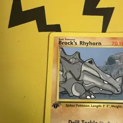 Brock's Rhyhorn 70/132 - 1ST EDITION - Gym Heroes - Pokemon Card - Image 2