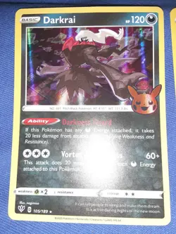 Darkrai 105/189 Holo Trick or Trade BOOster 2022 Halloween Pokemon TCG NM FOIL - Image 1