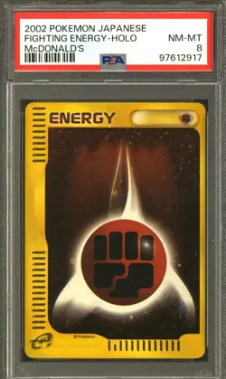 Pokemon Japanese McDonald's 2002 Promo Holo Fighting Energy PSA 8 - Image 1