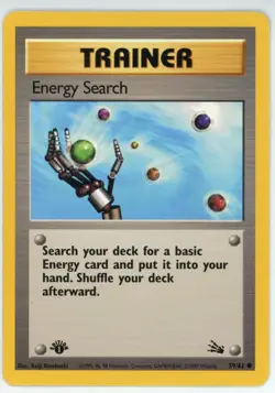 Pokemon Energy Search 59/62 Base Set Common 1st Edition LP - Image 1