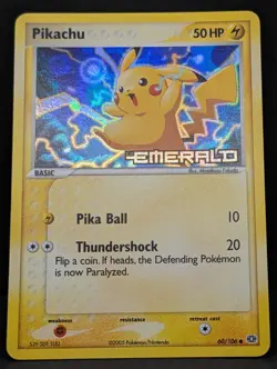 Pikachu 60/106 EX Emerald Reverse Holo Rare Pokemon TCG Nintendp LP+ - Image 3