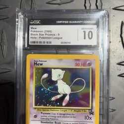 2000 POKEMON BLACK STAR PROMO HOLO POKEMON LEAGUE #9 MEW CGC 10 GEM MINT - Image 3