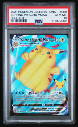 PSA 10 Gem Mint Surfing Pikachu Vmax 009/025 Celebrations Pokemon TCG - Image 1