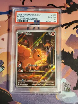 Pokemon TCG Vulpix Illustration Rare Mega Evolutions #138/132 PSA 10 - Image 1