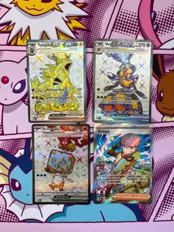 Pokemon - Obsidian Flames Full Art BUNDLE (x4) - w/ Tyranitar ex, Ortega - NM/M - Image 1