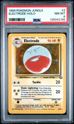 ELECTRODE 1999 Pokemon Jungle Holo #2 - PSA 8 - Image 1