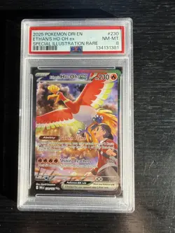 2025 Pokemon SV Destined Rivals DRI EN Ethan's Ho-Oh EX #230/182 SIR PSA 8 - Image 1