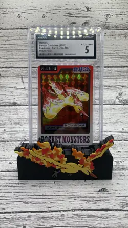1997 Moltres Bandai Carddass Pokemon Pocket Monsters #146 Prism Holo CGC 5 - Image 1