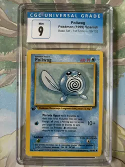 CGC 9 Mint- Poliwag 1st Edition- 1999 Pokemon Base Set SPANISH 59/102 - Image 1
