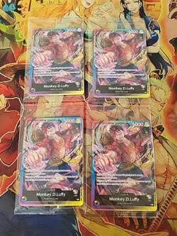 4x One Piece TCG Sealed 2nd Anniversary Pre-release Pack W Monkey D. Luffy P-043 - Image 1