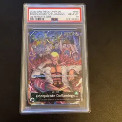 One Piece Donquixote Doflamingo Alternate Art Leader Op04-019 Psa 10 - Image 1