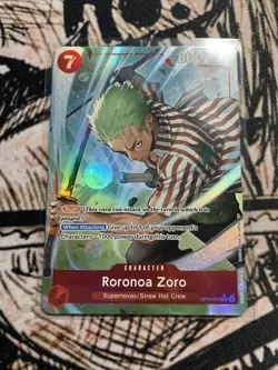 Roronoa Zoro OP14-015 Alternate Art -Azure Sea's Seven One Piece English In Hand - Image 1