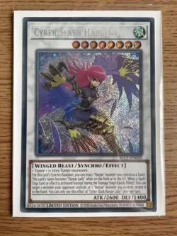 Yu-gi-oh BLC1-EN010 Cyber Slash Harpie Lady Secret Rare Limited Edition NM Card - Image 1