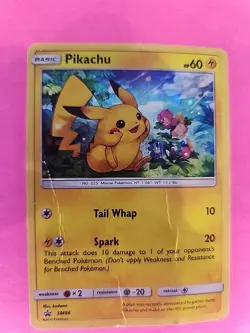Pikachu Sm86 Blackstar Promo Holo Pokemon Card WOTC Damaged - Image 1