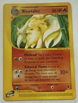 Ninetales 57/165 e-Reader Pokemon Card Non Holo Light Play - Image 1